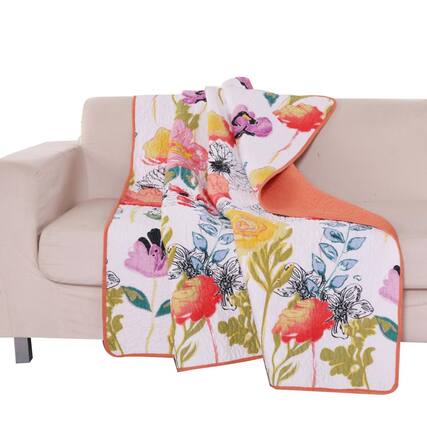 Front. Greenland Home Fashions - Greenland Home Fashion Watercolor Dream Throw - Multi 50x60" - Multi.