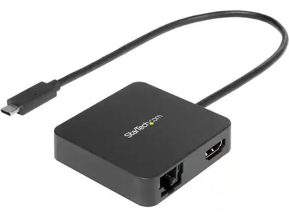 Front. StarTech.com - StarTech.com DKT30CHD USB-C to 4K HDMI/USB 3.0/Gigabit Ethernet Powered Adapter.