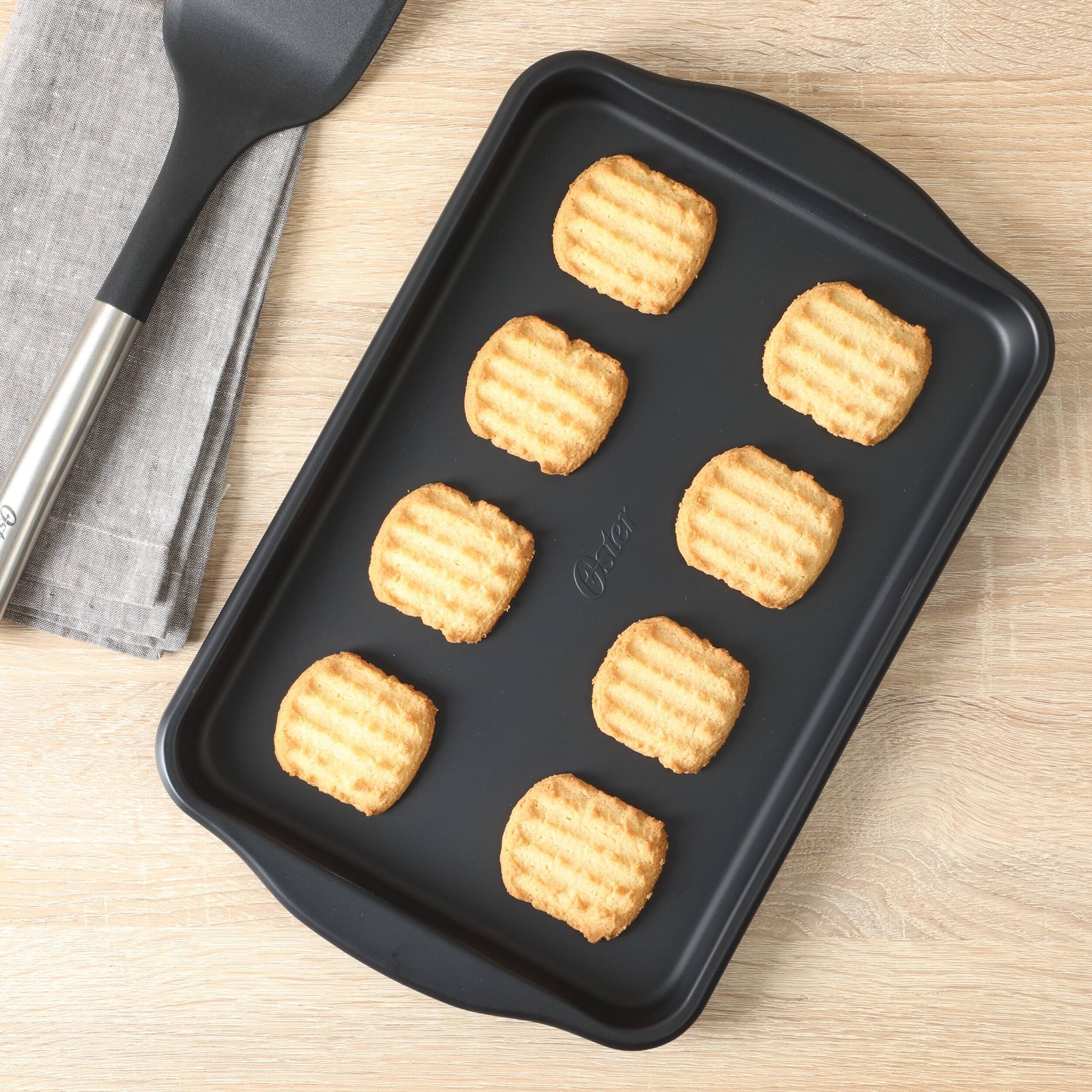 Alt View 3. Oster - Oster Teston Platinum Collection 13x9 Inch Nonstick Carbon Steel Cookie Sheet in Matte Black - Matte Black.