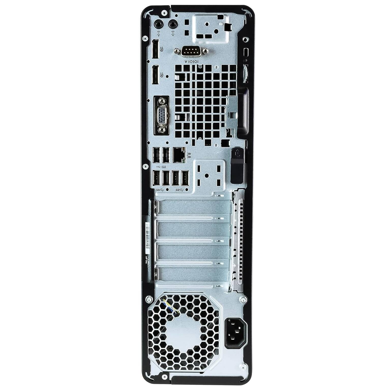 Back. HP - HP ProDesk 600G4 SFF Desktop PC, Intel Core i5-8500, 32GB DDR4 RAM, 250GB SSD, USB WiFi, USB Keyboard&Mouse, Win11 Pro - Black.