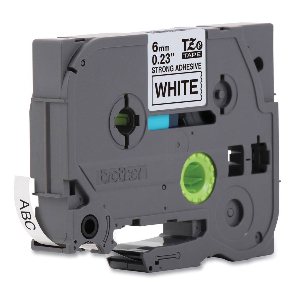 6 mm  
0.23"  
TZe  
TAPE  
STRONG ADHESIVE  
WHITE  

brother  

ABC