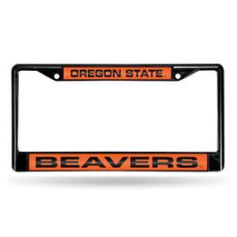 Rico Industries - Oregon State Beavers Black Metal Laser Cut License Plate Frame - Multi