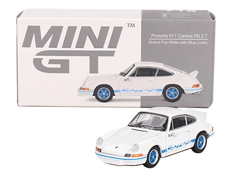 MINI GT  
Porsche 911 Carrera RS 2.7  
Grand Prix White with Blue Livery