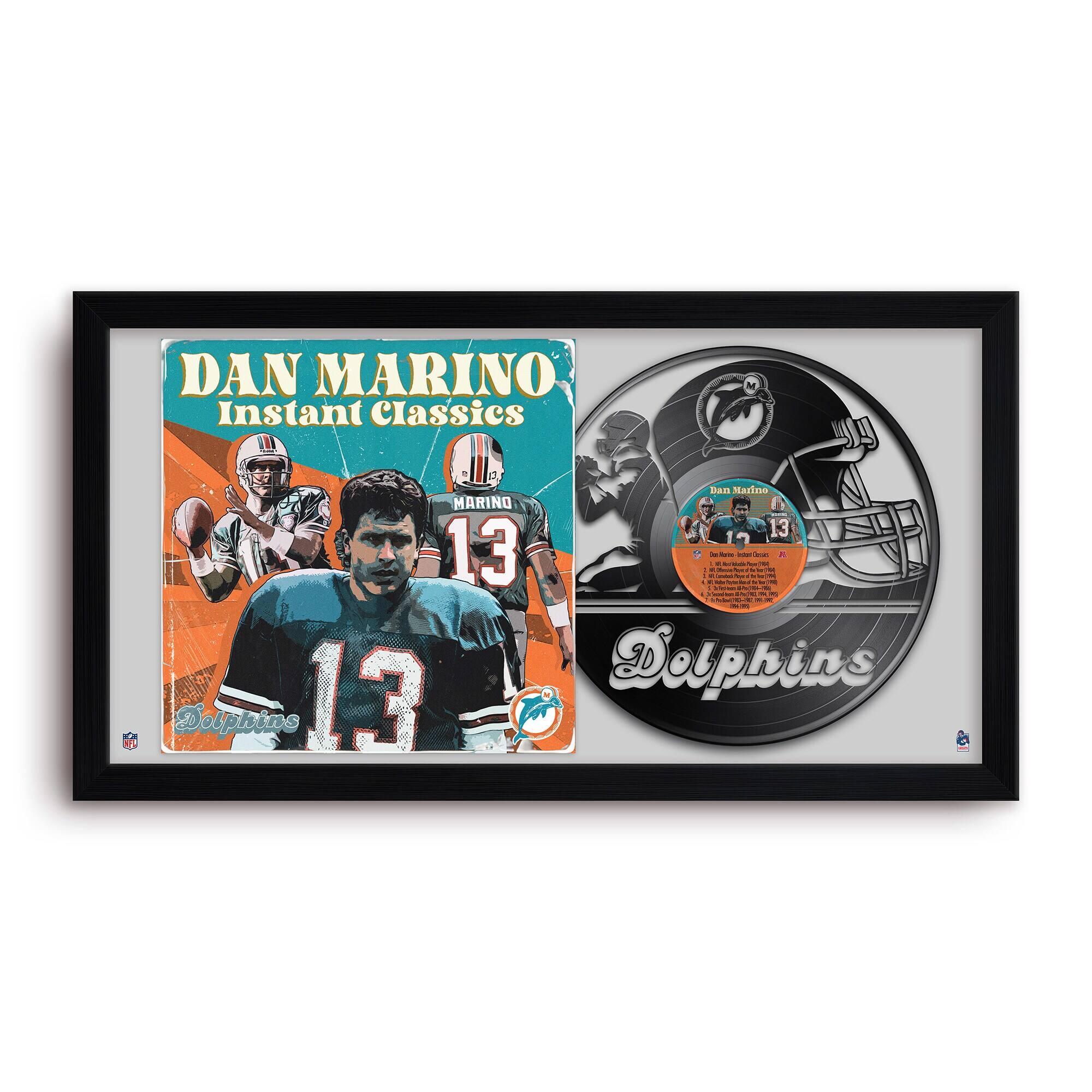 Sporticulture - Dan Marino Miami Dolphins 14" x 26" Framed Art Vinyl Album Print - Black