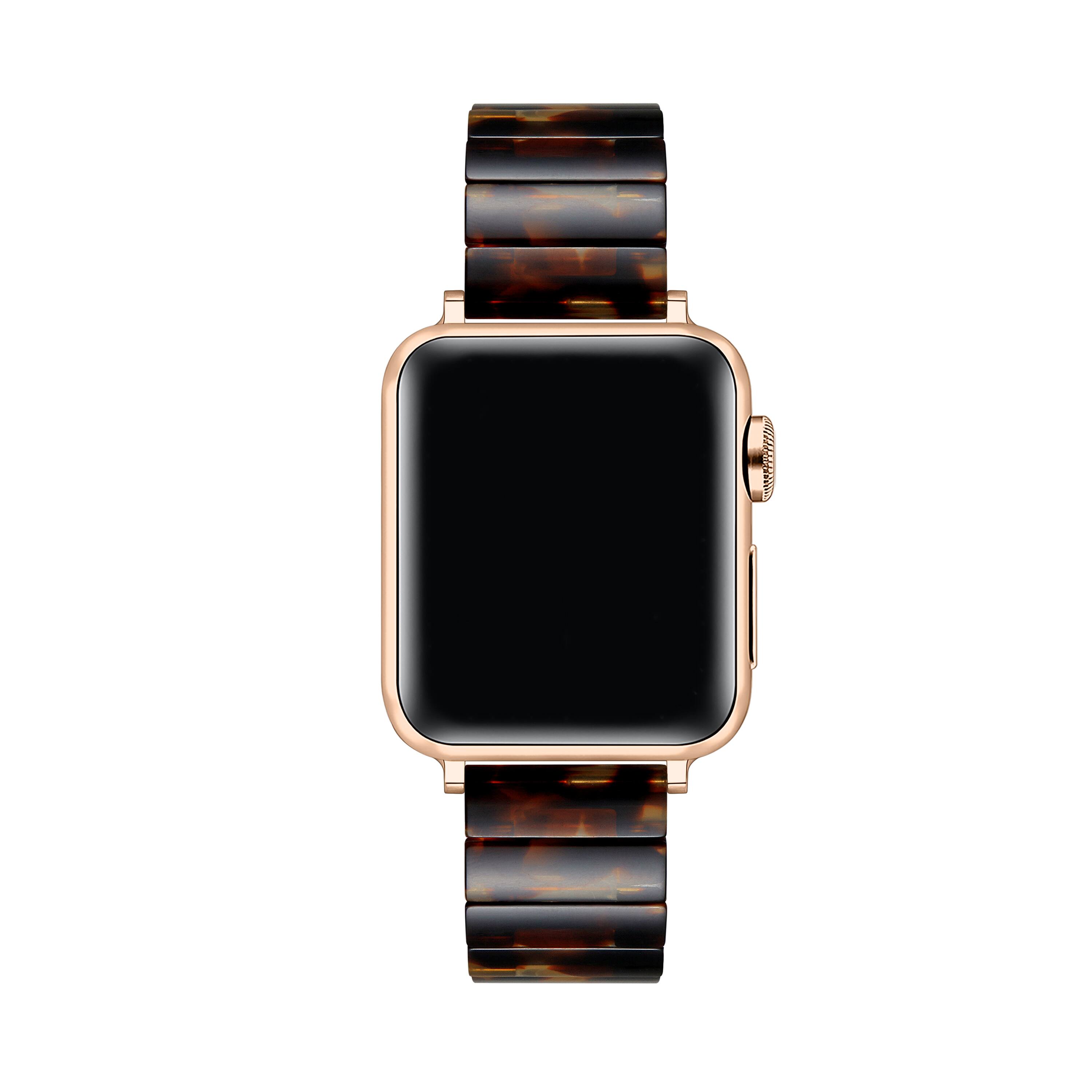 Back. Posh Tech - Charlie Resin Link Band for Apple Watch - Tortoise.
