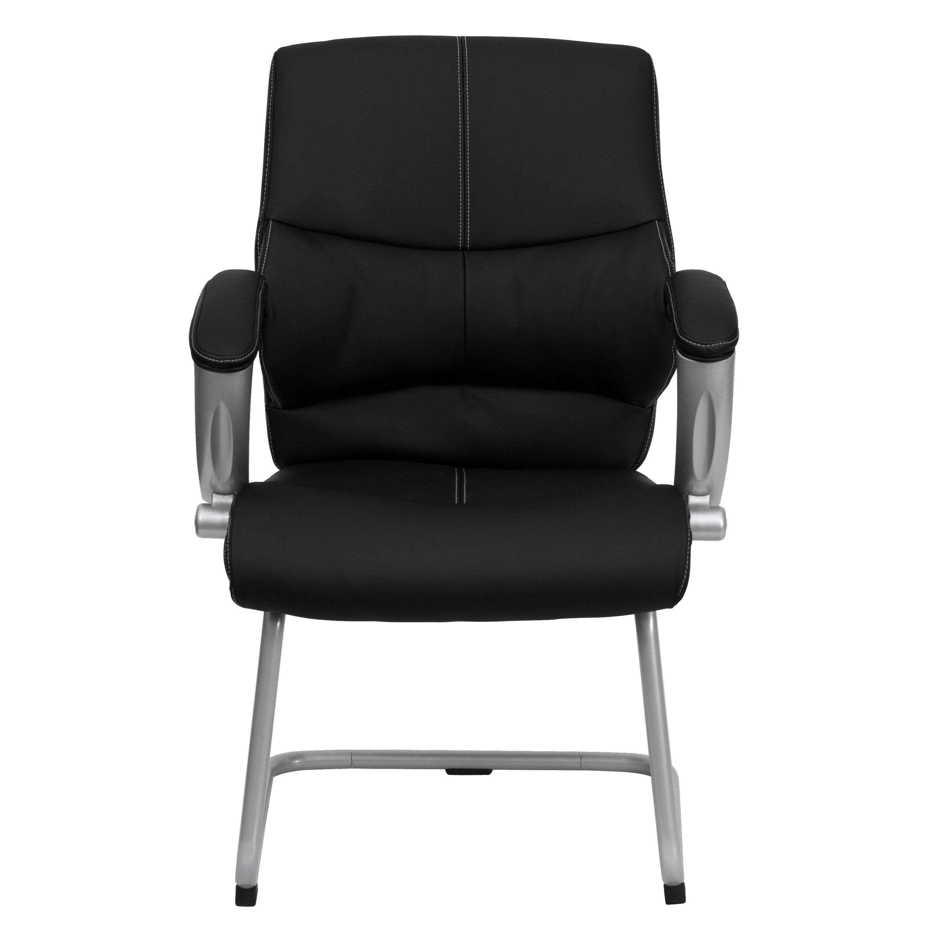 Alt View 4. Emma + Oliver - Leather Executive Side Chair - Black.