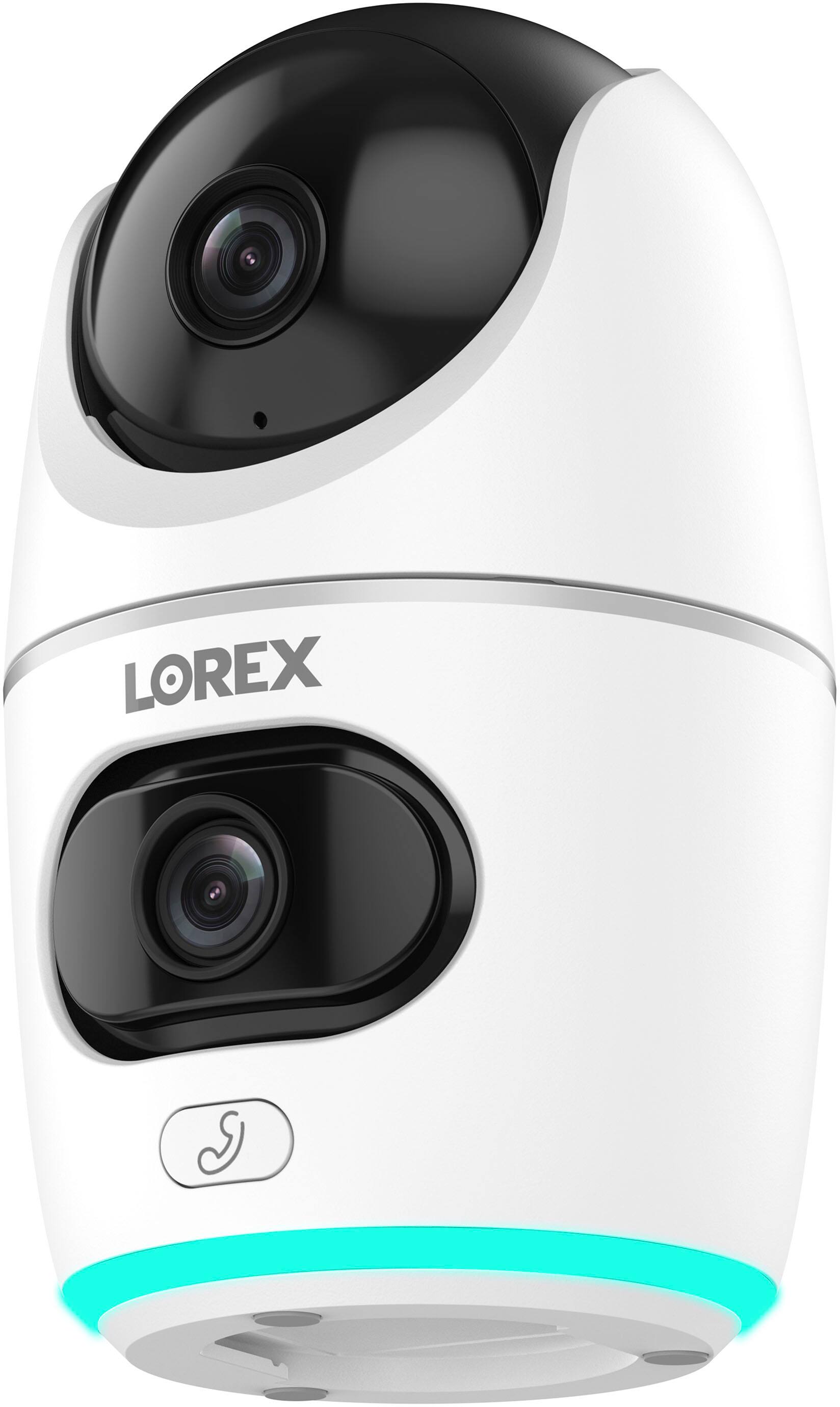 Alt View 20. Lorex - 2K Dual Lens Indoor Pan-Tilt Wi-Fi Security Camera - White.