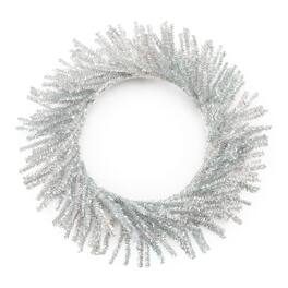 BreeBe - Tinsel Pine Wreath 21"D - Silver