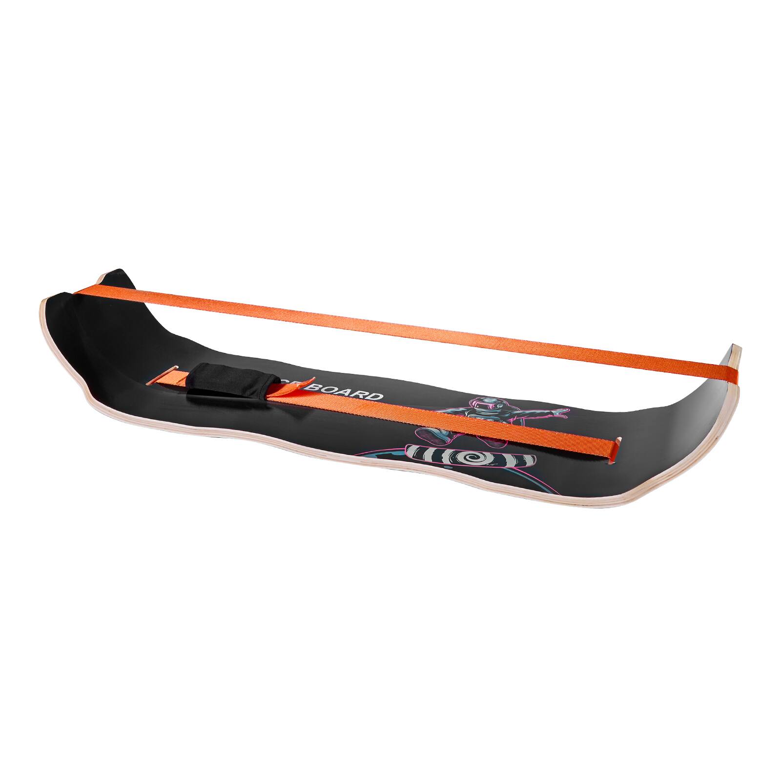 Alt View 5. VEVOR - Balance Board, Wobble Board Trainer for Adults, Premium Wooden Curved Balance Training Equipment, Compact & Lightweight - Black / Orange.