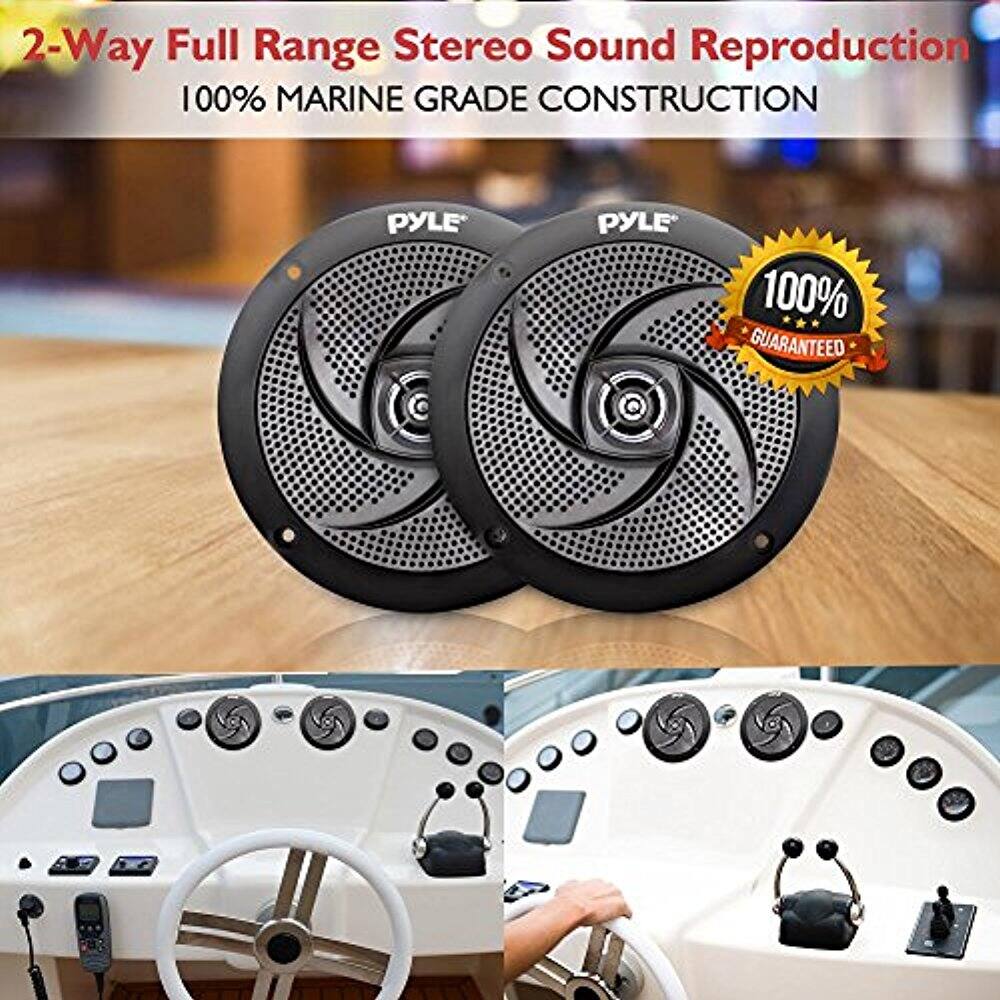 2-Way Full Range Stereo Sound Reproduction  
100% MARINE GRADE CONSTRUCTION  

PYLE  
100% GUARANTEED