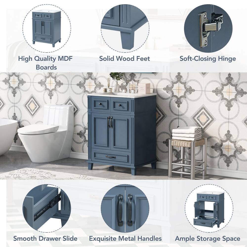 High Quality MDF Boards  
Solid Wood Feet  
Soft-Closing Hinge  
Smooth Drawer Slide  
Exquisite Metal Handles  
Ample Storage Space