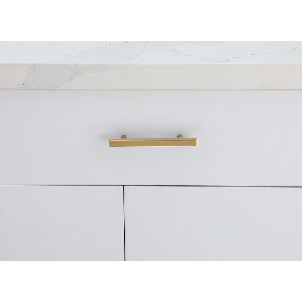 Front. Elegant Decor - Dior 4" Center to Center Brass Bar Pull Multipack (set of 10) - Brass.