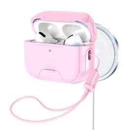 UUCOVER - Case for Apple Airpods Pro 2nd Gen (2022) with Lanyard,Shockproof TPU+PC Case Compatible with MagSafe Phone Stand Cover - Pink