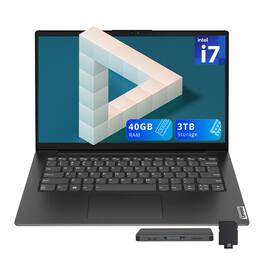 Lenovo - V14 G4 14" FHD Laptop,Intel Core i7-13620H,40GB RAM,2TB SSD+1TB Dock Set,Intel UHD Graphics,Wi-Fi 6,Win11 - Black