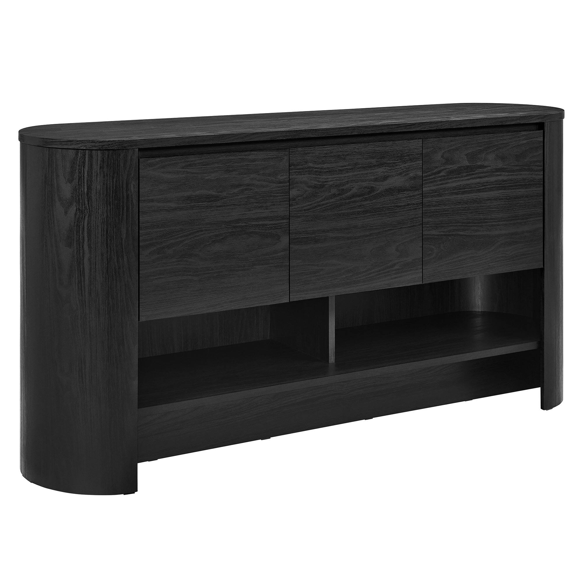 Angle. Modway - Duval 62 Inch Oval Sideboard by Modway - Black.