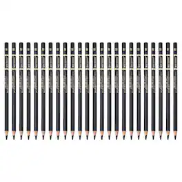 Unique Bargains - 24pcs Drawing Pencils, Hard Refill Sketch Pencils, Graphite Art Pencil Set Pro Lead for Painting, Shading, Office - Black