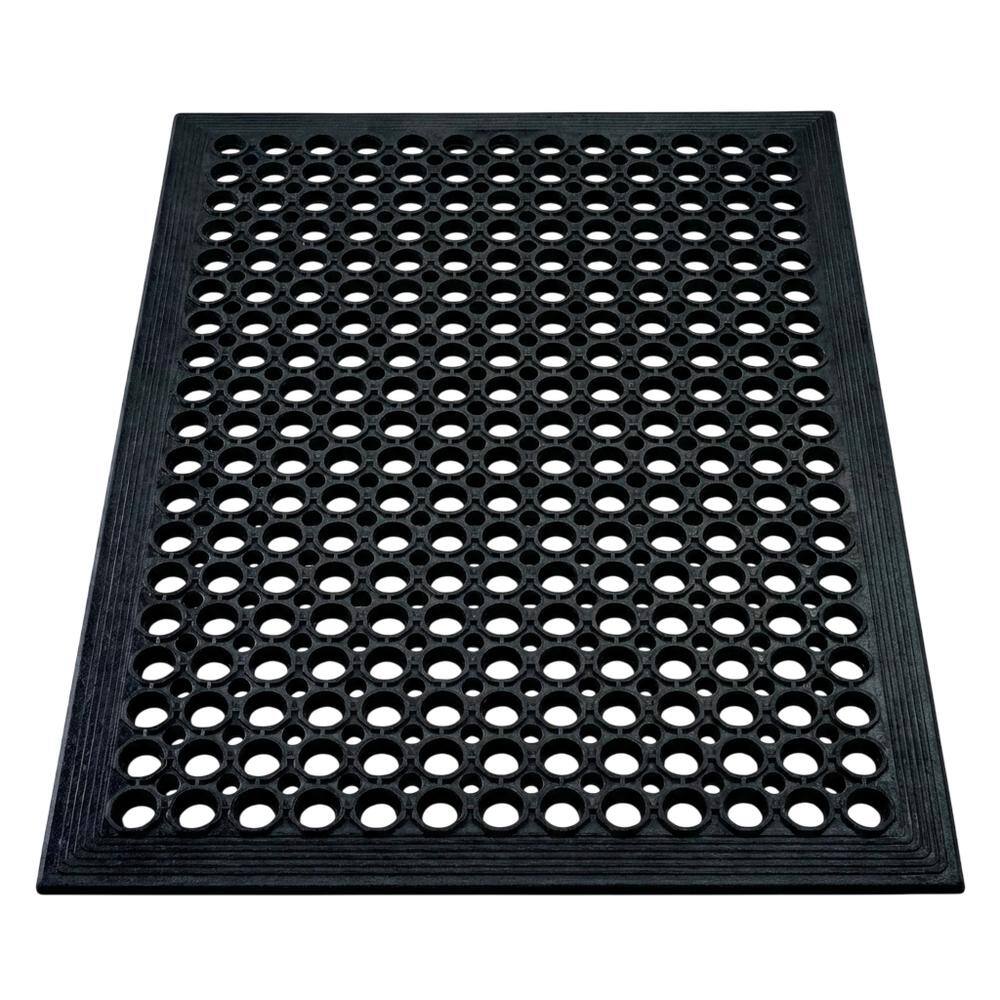 Front. Floortex - Doortex® Open-Top Black Anti-Fatigue Mat - 36" x 60" - Black.
