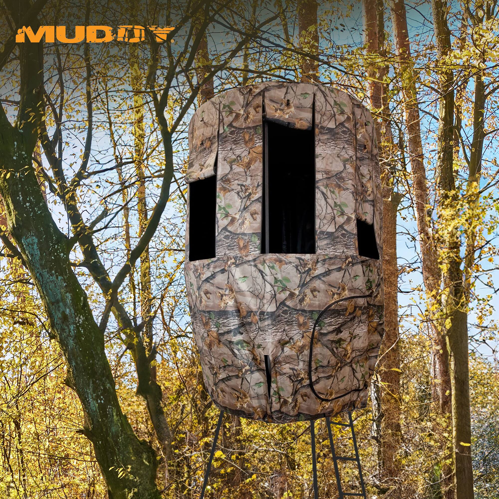 Alt View 2. Muddy - Muddy Roof Kit Hunting Gear, Hunting Blind w/ 8 Windows for Liberty Tripod Stand - Camouflage.