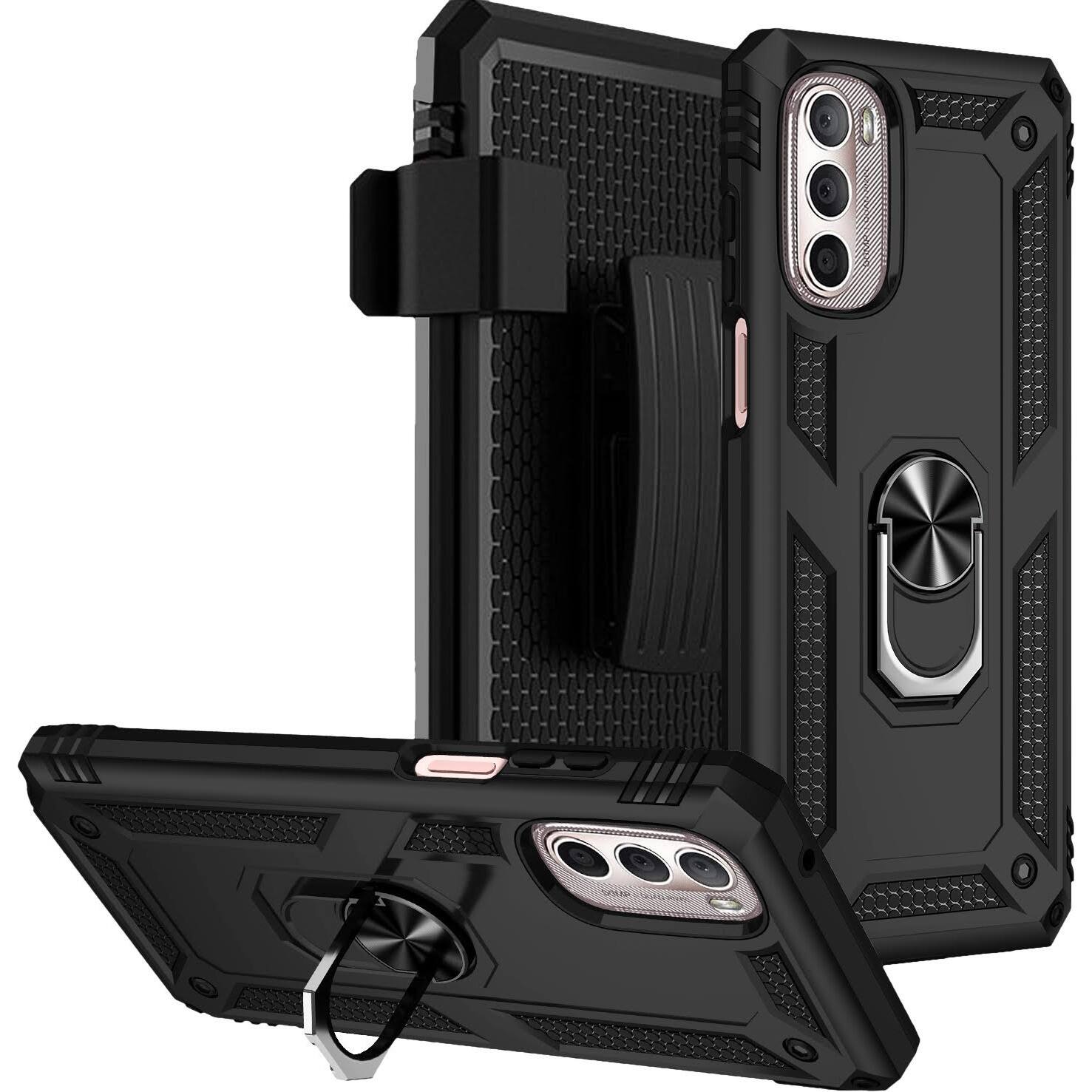 Alt View 13. SaharaCase - Military Kickstand Series Case for Motorola Moto G Stylus 5G (2022) - Black.