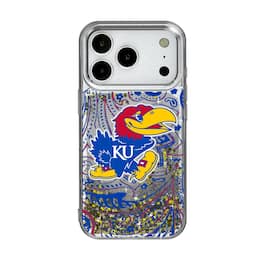 Keyscaper - NCAA - Kansas Jayhawks iPhone Glitter Paisley Design Case - 15 - Multicolor