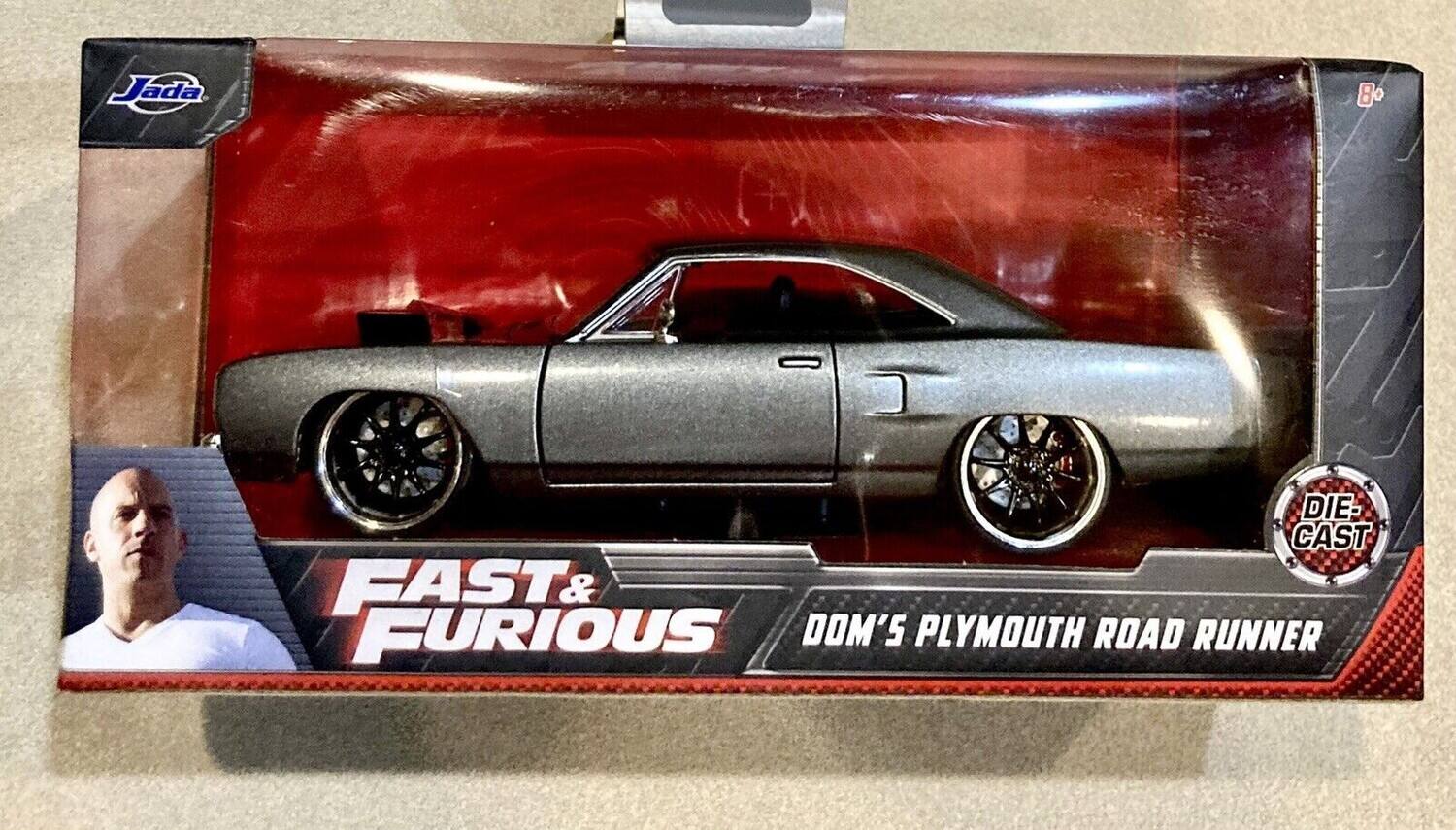 Jada 80 DIE-CAST FAST & FURIOUS DOM'S PLYMOUTH ROAD RUNNER