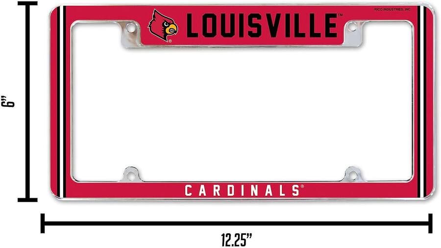 Rico Industries Louisville NCAA Cardinals (Set of 2) Chrome Metal ...