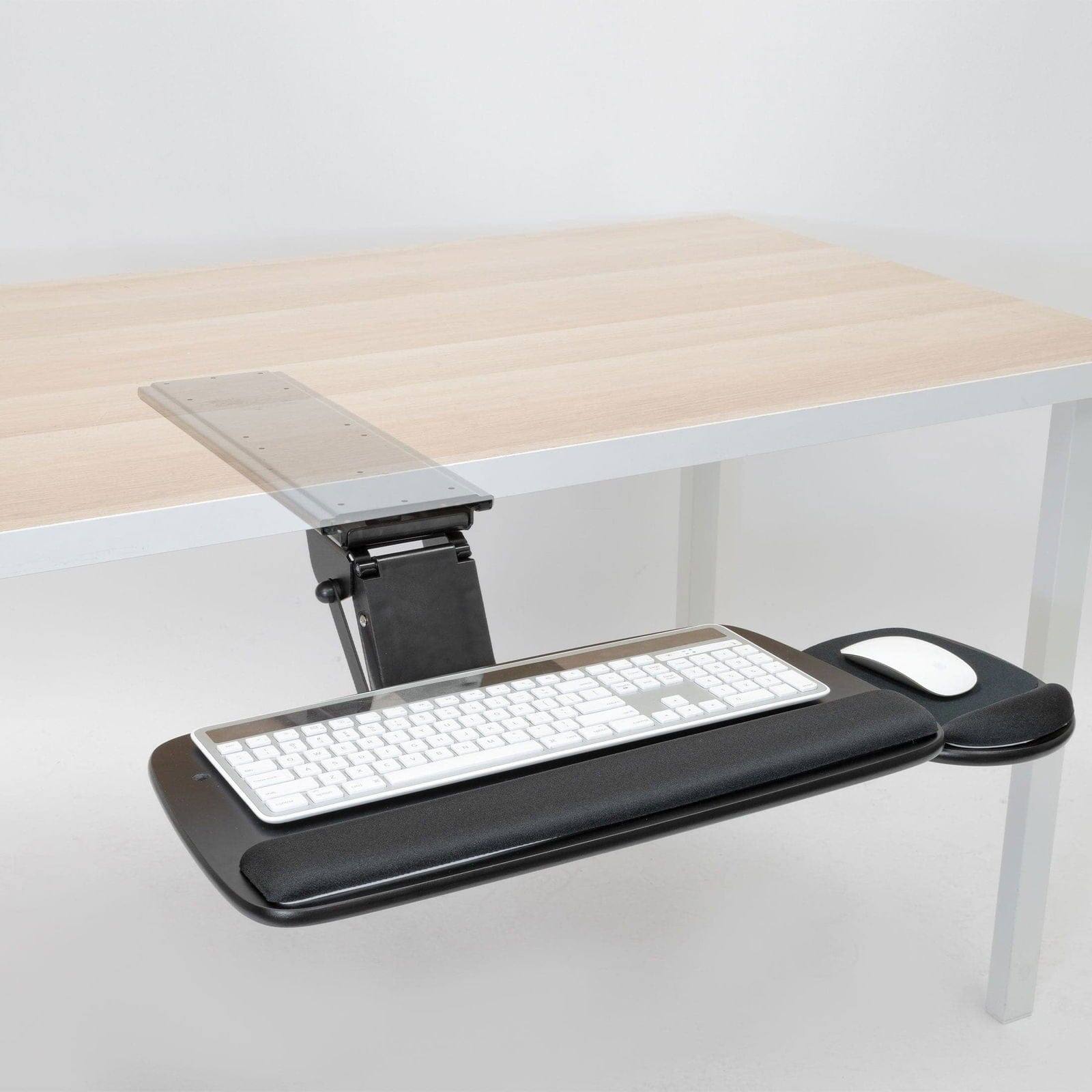Alt View 5. Mount-It! - Under Desk Keyboard Platform with Wrist Rest Pad, Adjustable Tray for Ergonomic Typing, Black - Black.