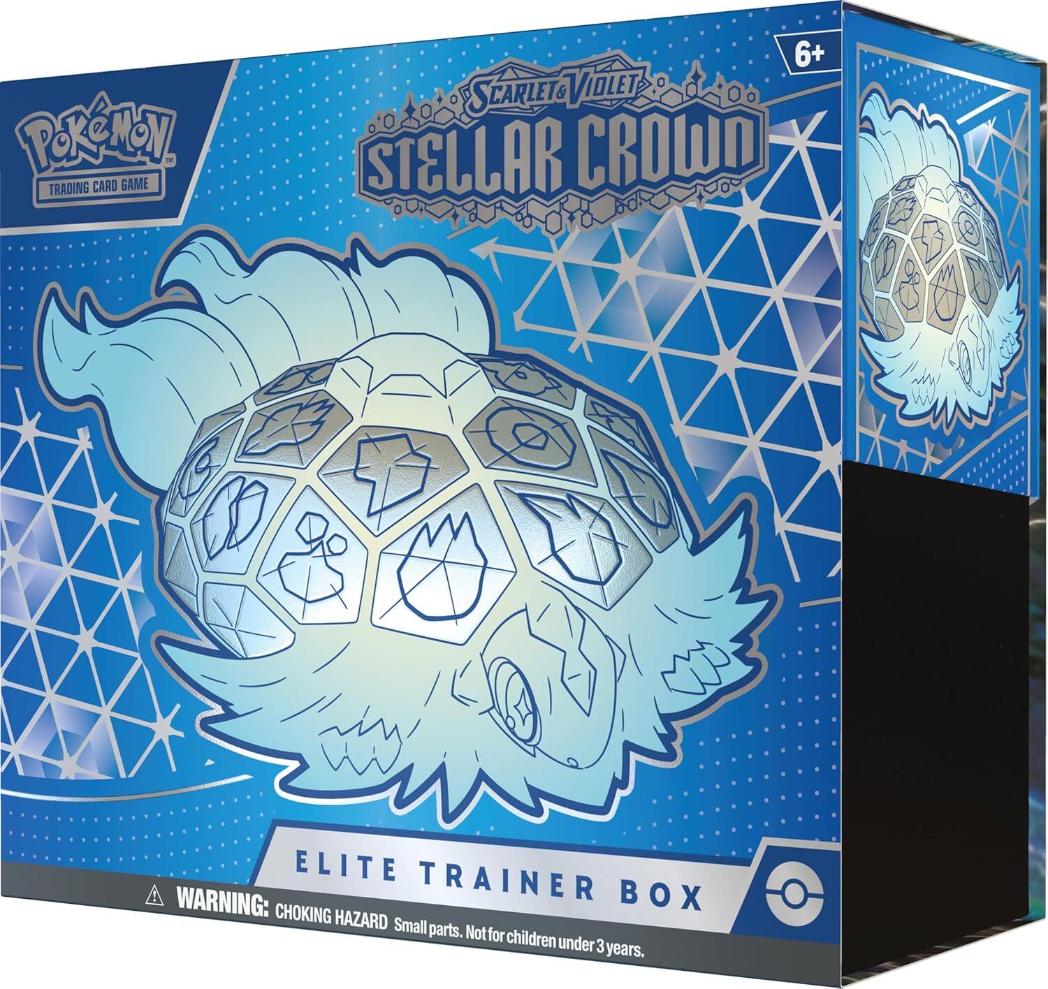 Pokémon Trading Card Game  
Scarlet & Violet  
Stellar Crown  
Elite Trainer Box  

6+  

Warning: Choking Hazard - Small parts. Not for children under 3 years.