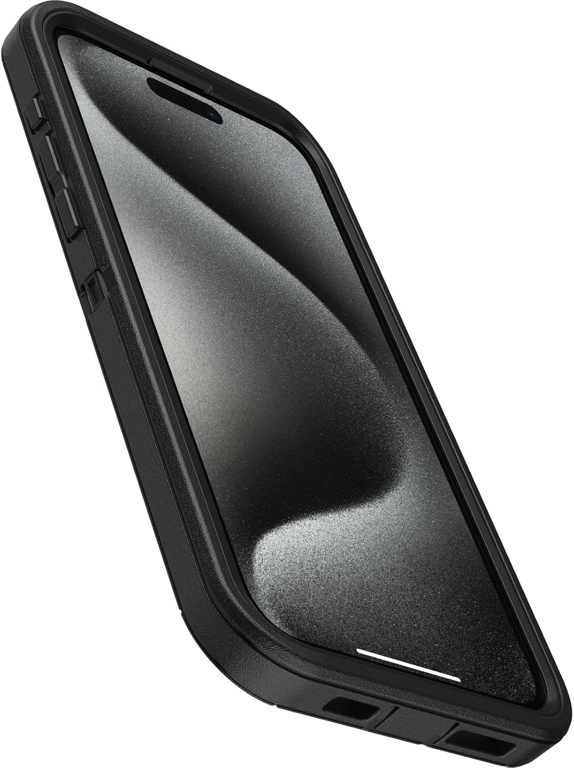 Angle. OtterBox - OtterBox - Defender Series Hard Shell For Apple iPhone 15 Pro Max - Black - Black.