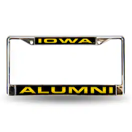 Rico Industries - Iowa Hawkeyes Alumni Chrome Metal Laser Cut License Plate Frame - Multi