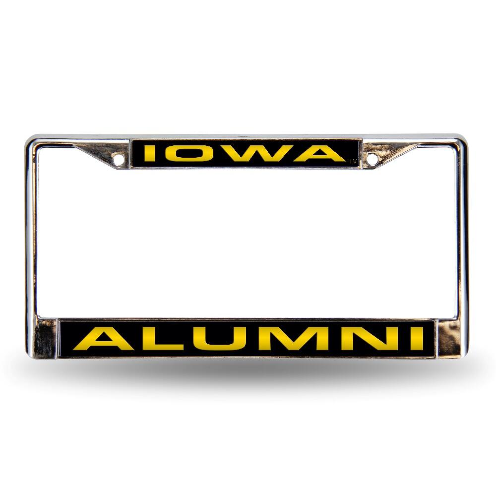 Iowa Hawkeyes Chrome Metal ALUMNI License Plate Frame Holder