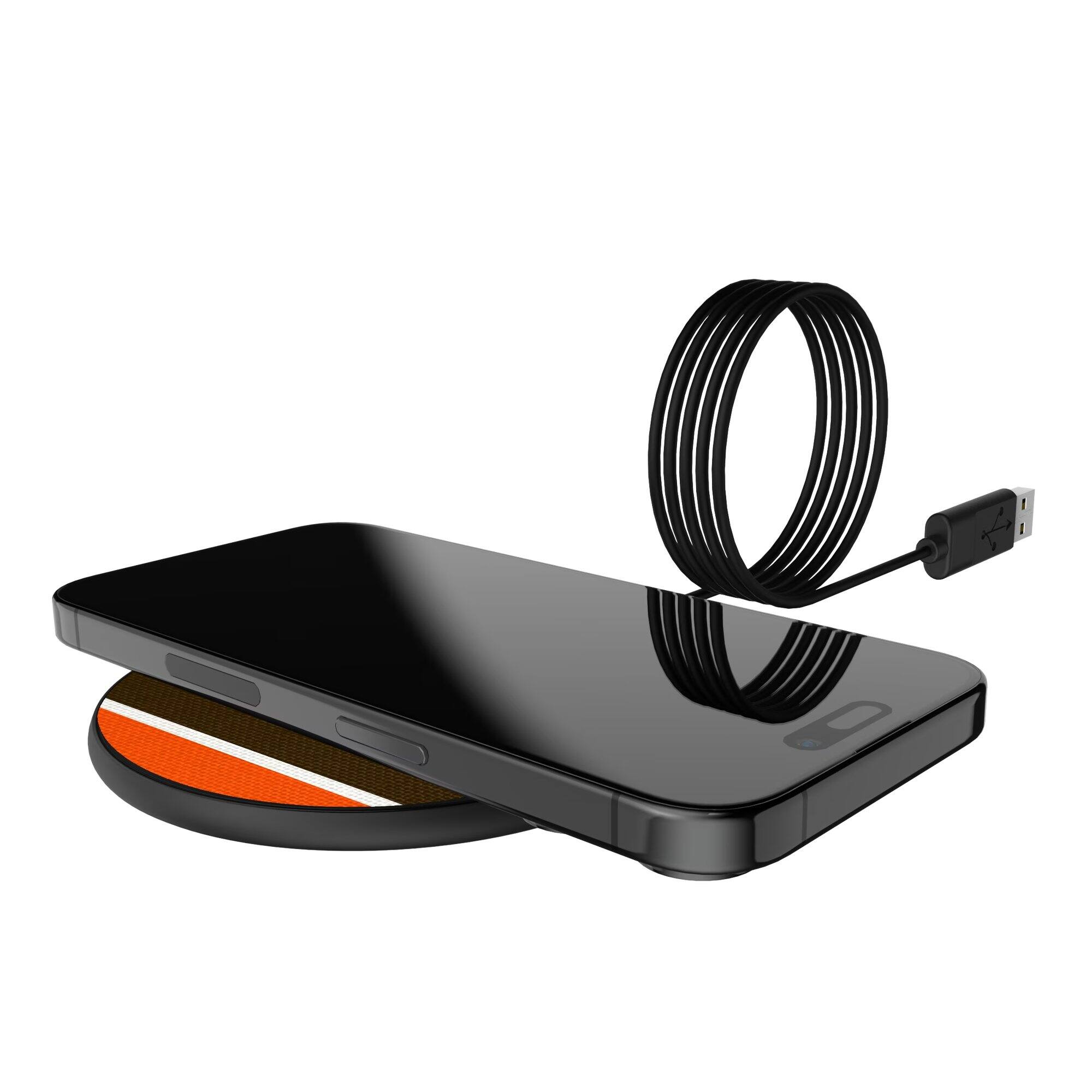 Alt View 3. Keyscaper - Cleveland Browns 15 Watt Wireless Induction Charger - Multicolor.
