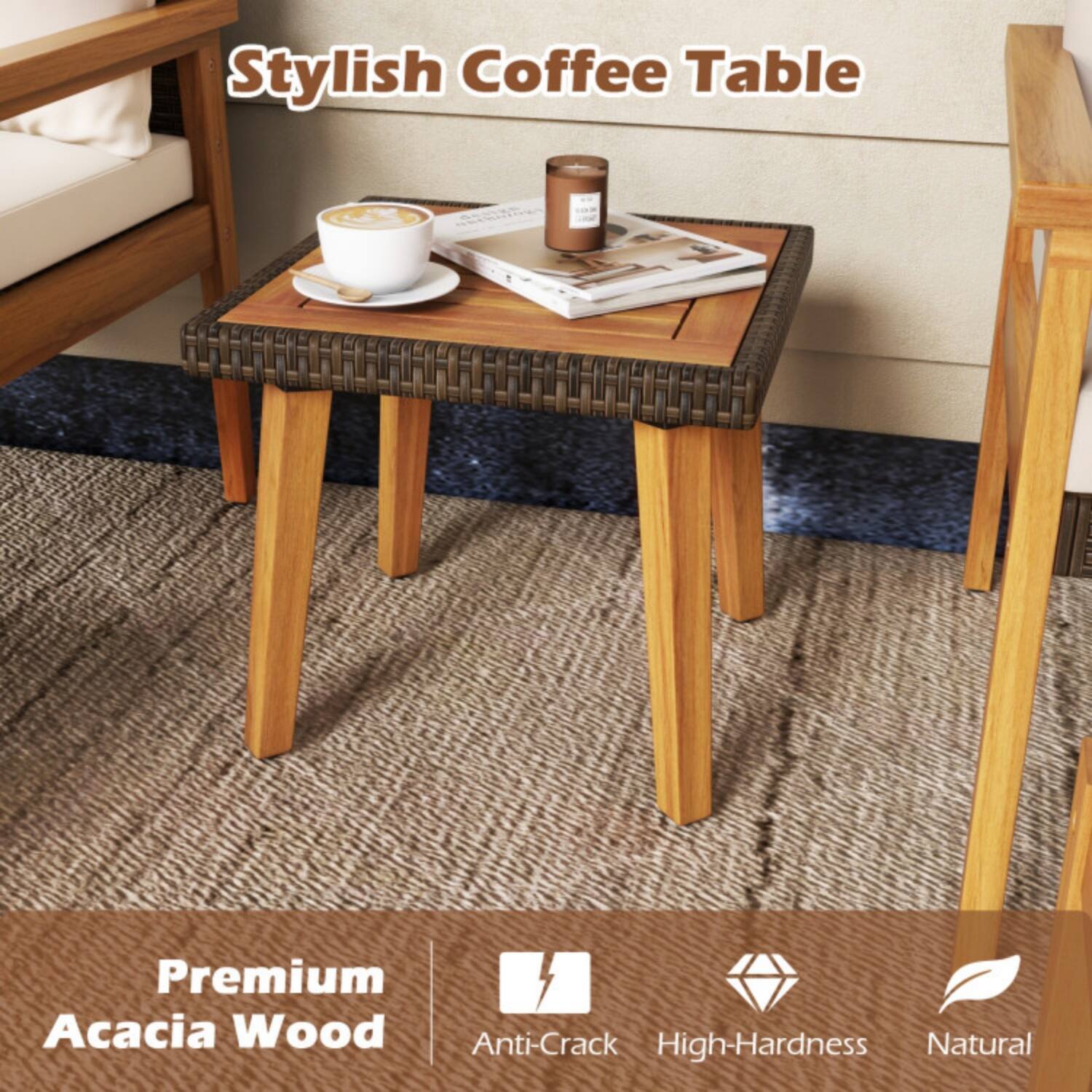 Stylish Coffee Table

Premium Acacia Wood

Anti-Crack
High-Hardness
Natural