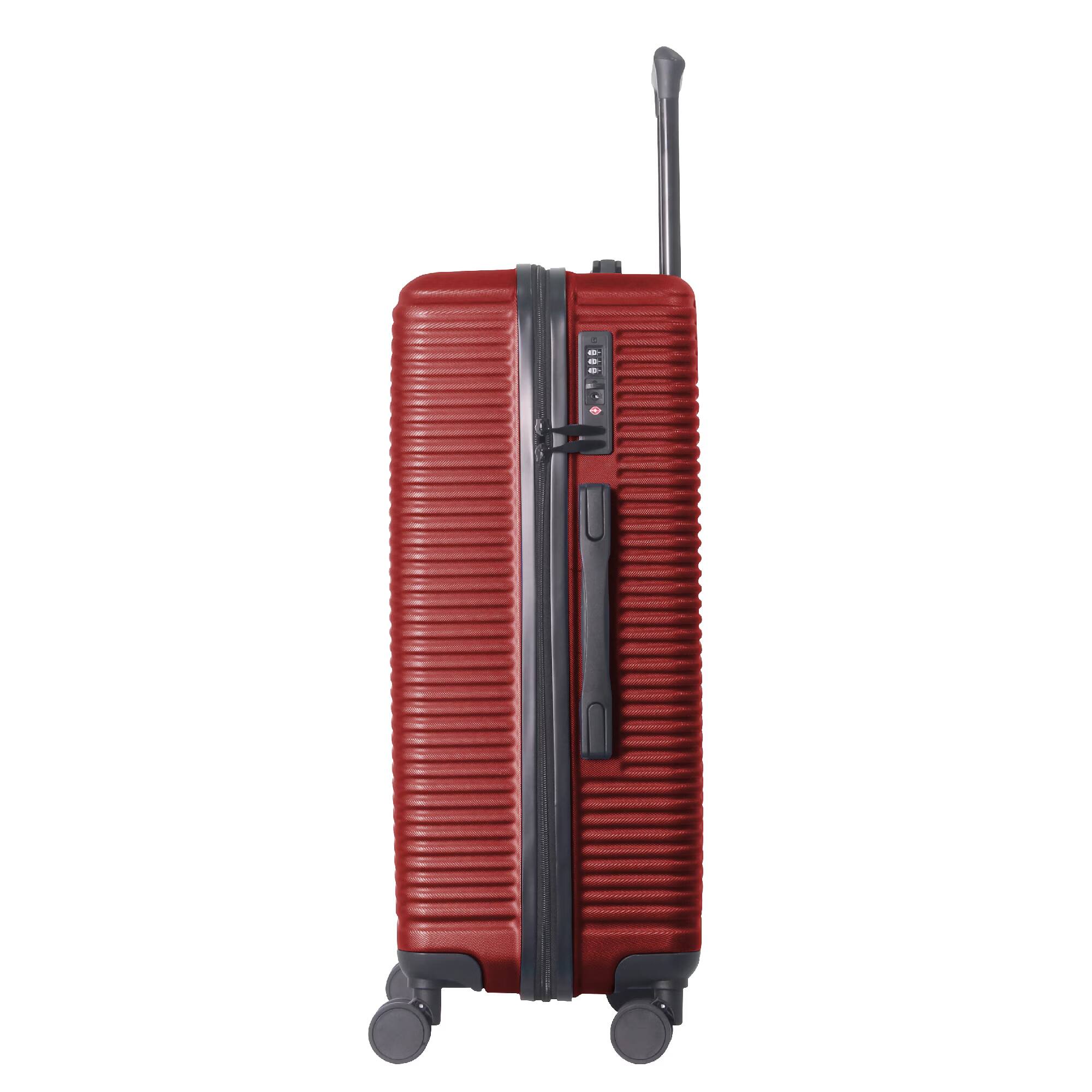 Alt View 5. Bestier - 3-Piece ABS Hardshell Luggage Set (20”/24”/28”) with Spinner Wheels, TSA Lock & Lightweight Design - Wine Red.