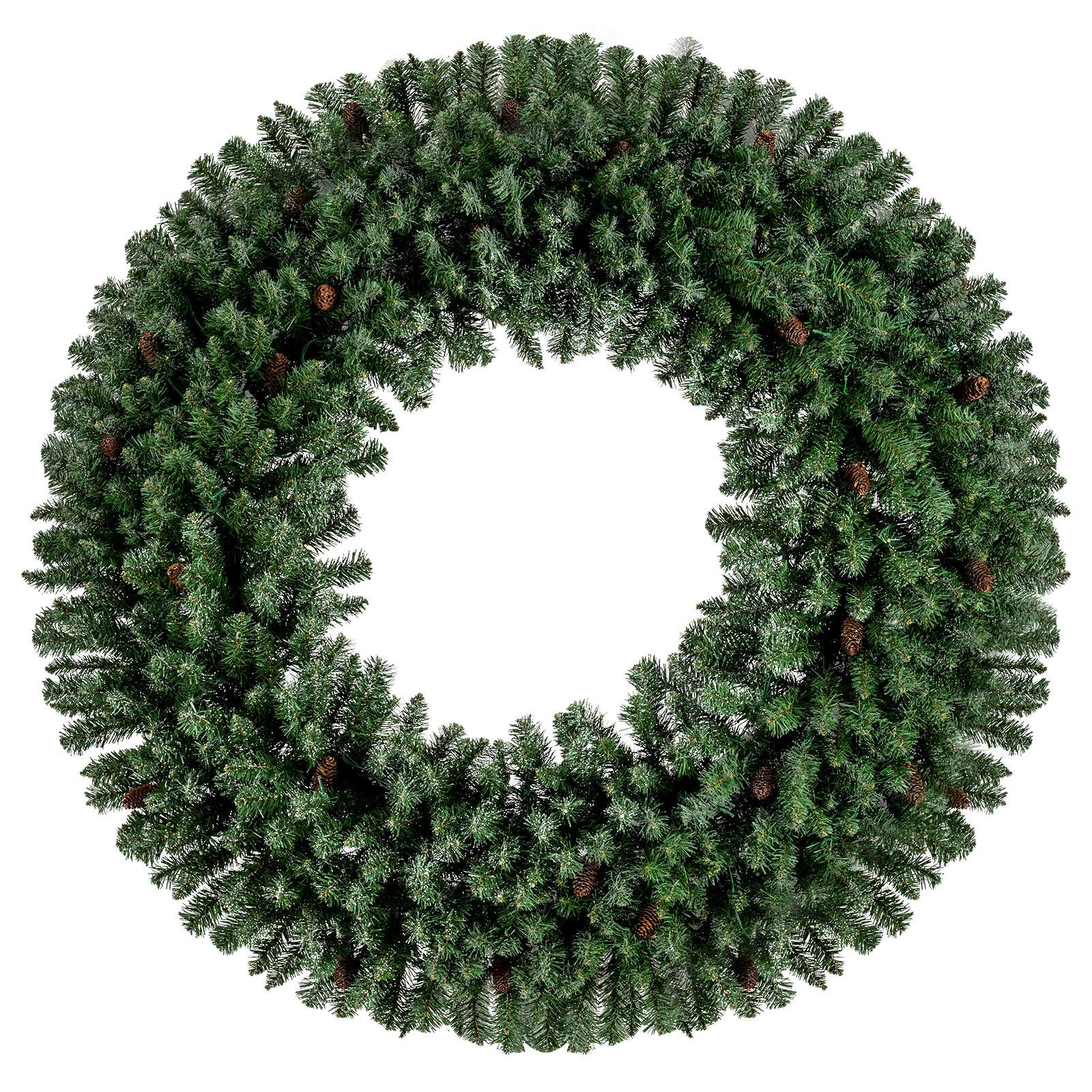 Alt View 9. Costway - Costway 60" Large Artificial Christmas Wreath with 200 White LED Lights, 680 Branch Tips Advent Calendar - Green.