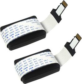 HQRP - 2-Pack TF Micro SD to SD Extension Cable Adapter Male to Female Flexible Extender for 3D Printer, Car GPS - White