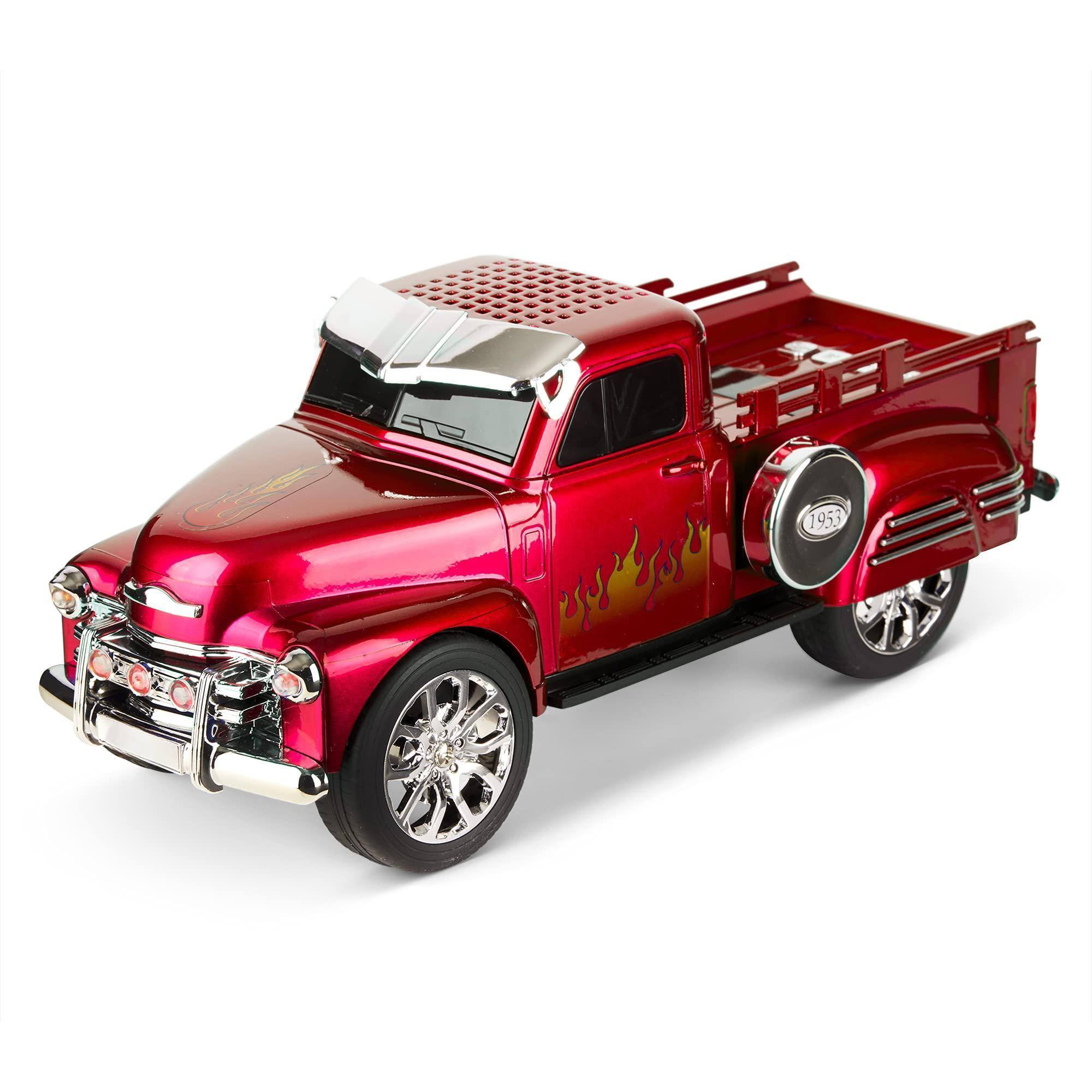 Pacoar Cade - Led Light 1953 Hot Rod Pickup Truck Replica 3-inch Speakers Hands Free Link Built-in Microphone Fm Radio And Led Party - Red
