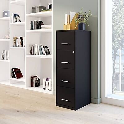 Alt View 8. Staples - 4-Drawer Vertical File Cabinet, Letter Size, Lockable, 47.2"H x 14.5"W x 18.9"D, Black (ST52152-CC) - Black.