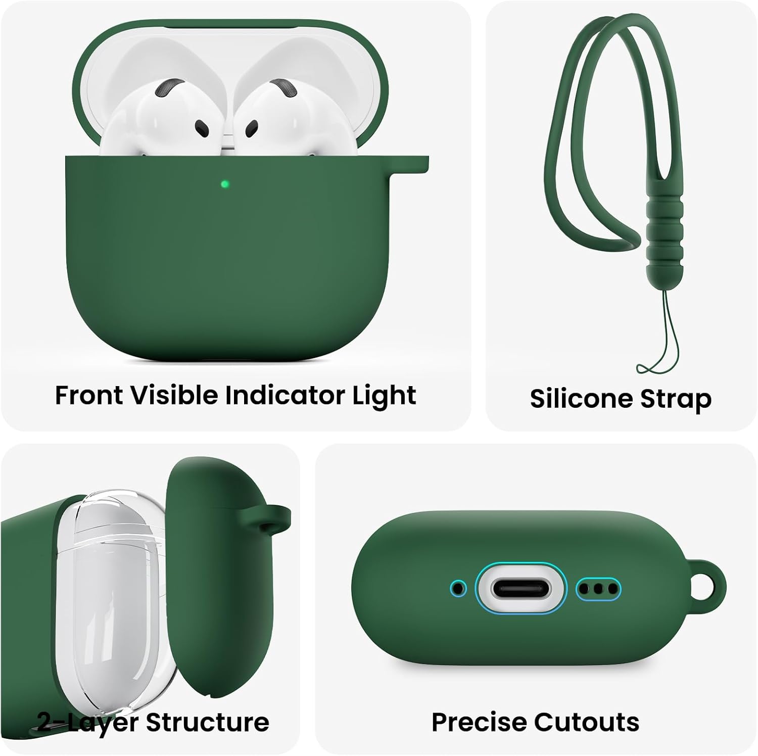Front Visible Indicator Light  
Silicone Strap  
2-Layer Structure  
Precise Cutouts