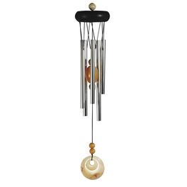 FC Design - 20" Long Wooden Top Geode Wind Chime with Beige Gem Outdoor Patio or Garden Hanging Decoration - Multi-Color