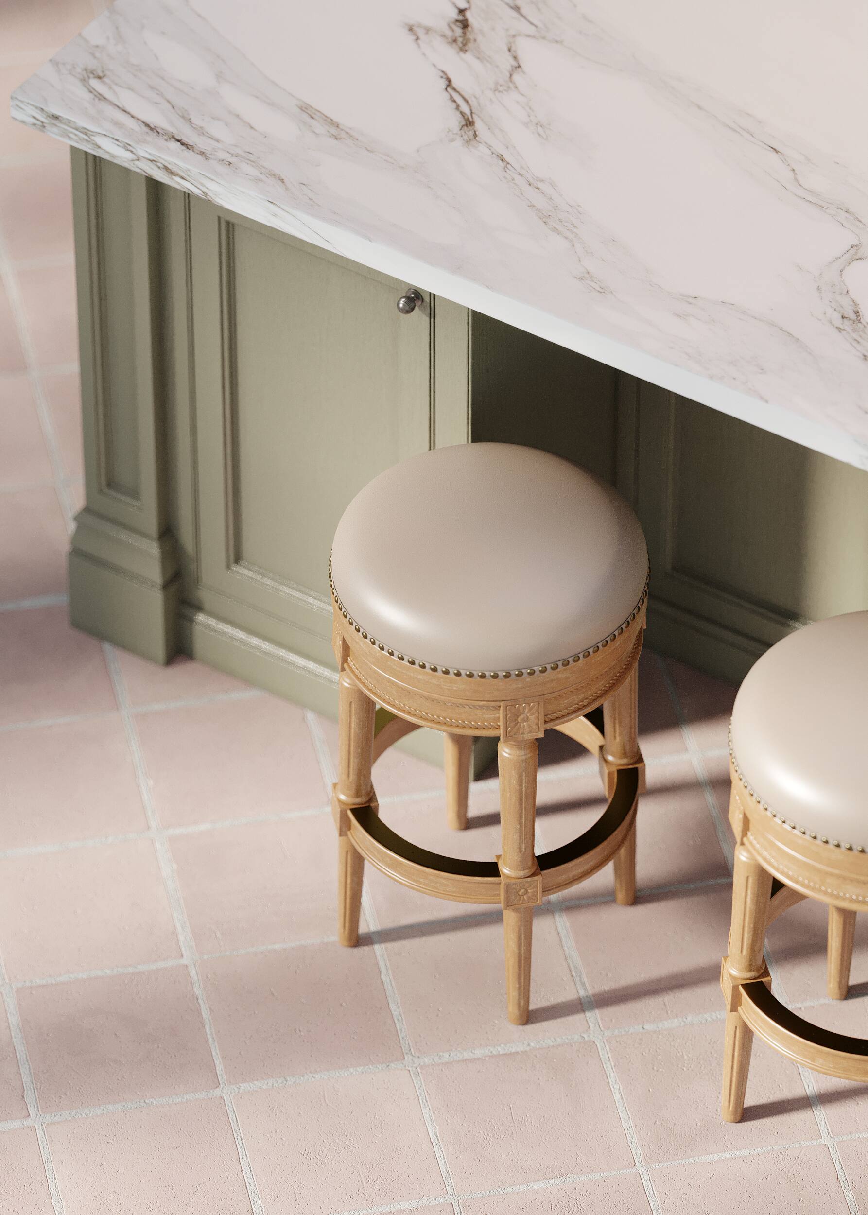 Alt View 1. Maven Lane - 31"  Pullman Backless Bar Stool In Weathered Oak Finish With Vegan Leather - Weathered Oak.