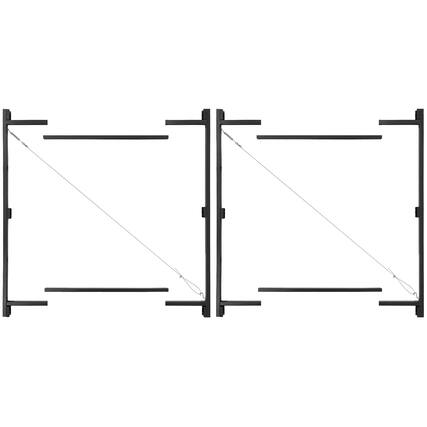 Front. Adjust-A-Gate - Adjust-A-Gate Steel Frame Gate Building Kit, 36"-60" Wide Opening Up To 7' High - Black.