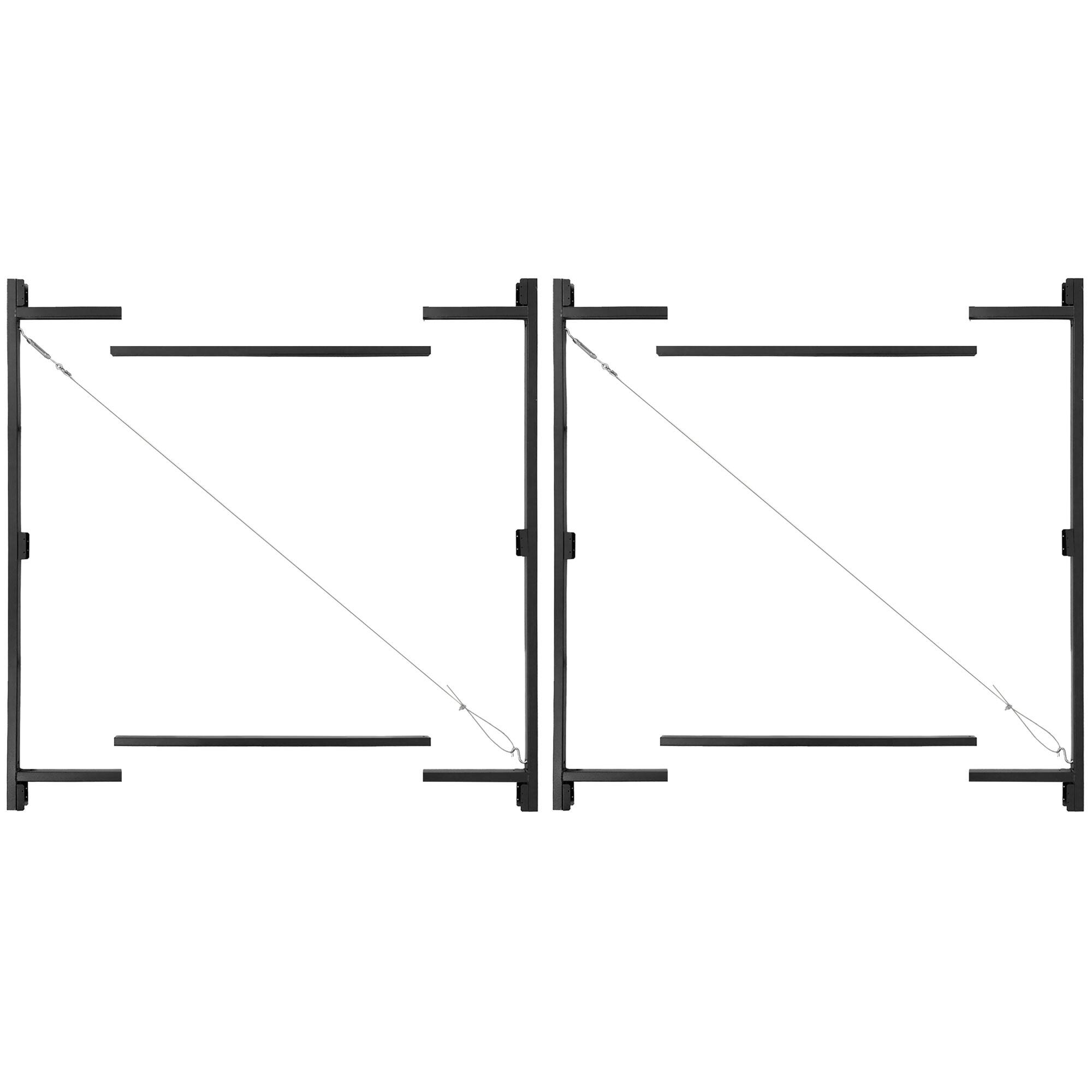 Front. Adjust-A-Gate - Adjust-A-Gate Steel Frame Gate Building Kit, 36"-60" Wide Opening Up To 7' High - Black.