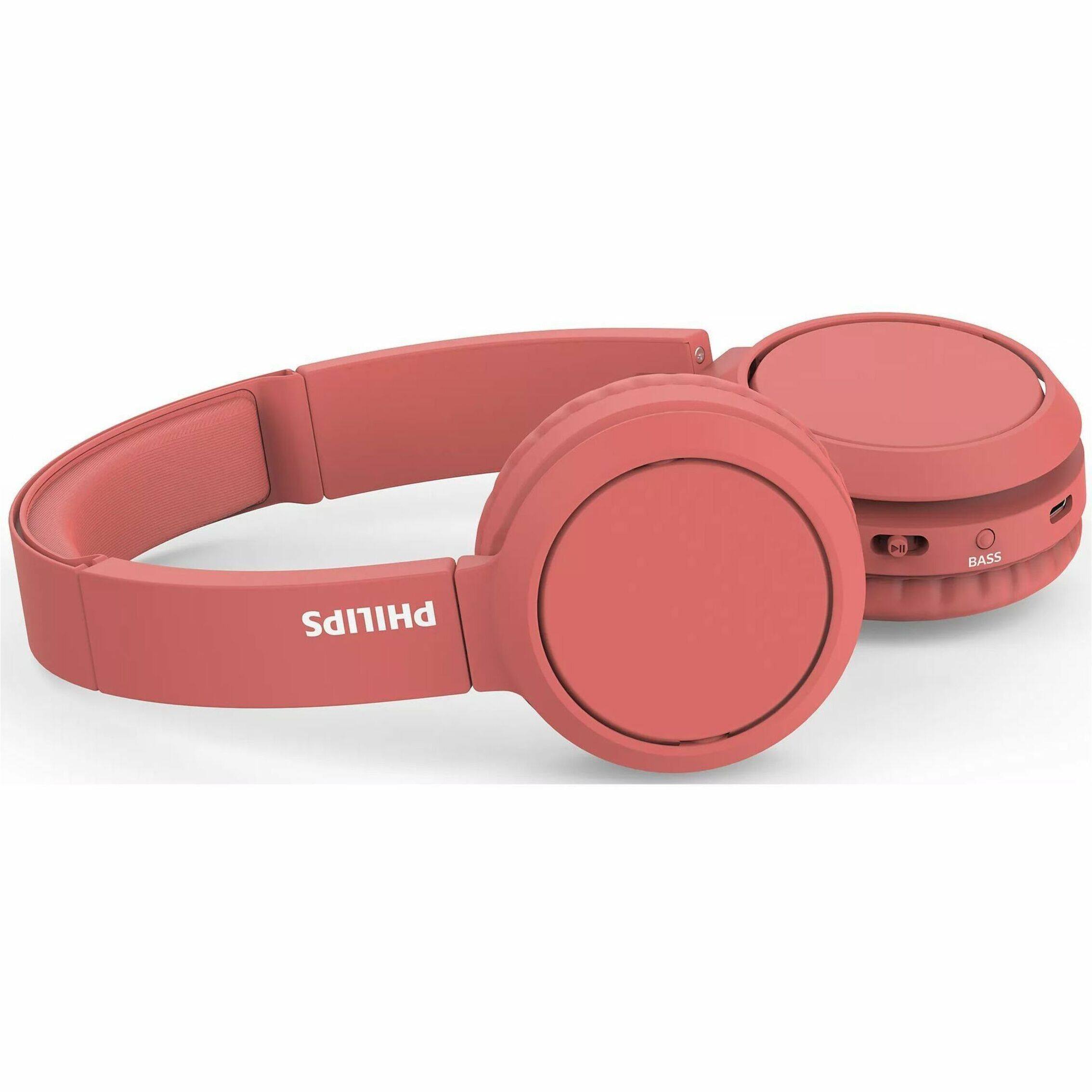 Alt View 17. Philips - TAH4205RD Wireless On-ear Headphones - Red.