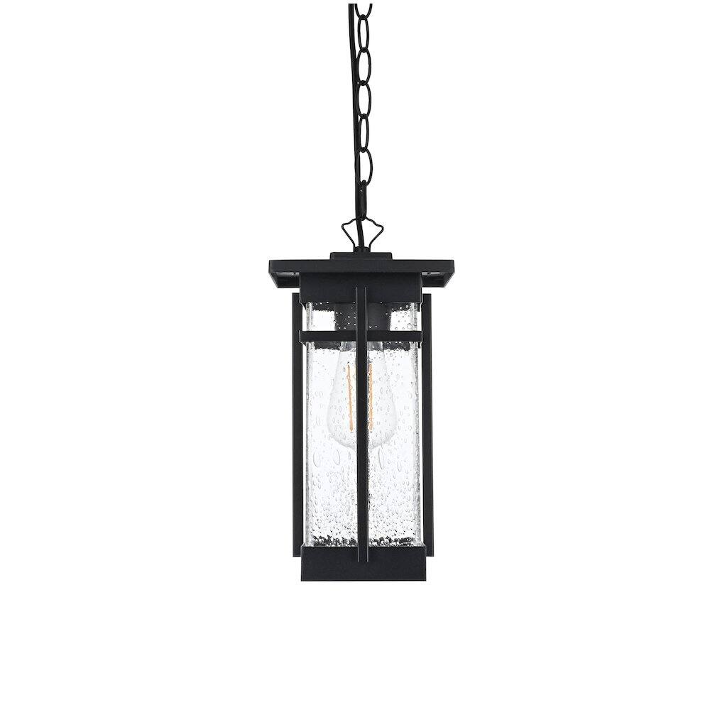 Alt View 1. Elegant Lighting - Livingston 7 inch Outdoor Pendant in Black - Black.