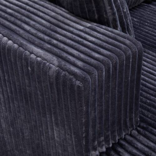 Left. Anysun - U-Shape Corduroy Modular Sectional Sofa - Modern Minimalist Compressed Sleeper Couch for Living Room & Bedroom - Gray.