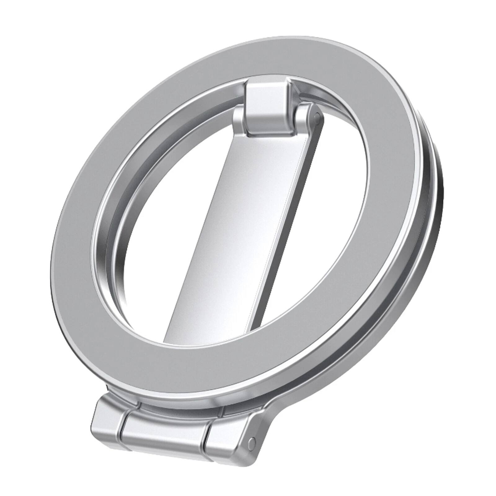 Angle. Dteck - Magnetic Phone Ring Holder For iPhone/Samsung/Google Series Adjustable Metal Stand Fit for Mag Safe & Car Mount - Silver.
