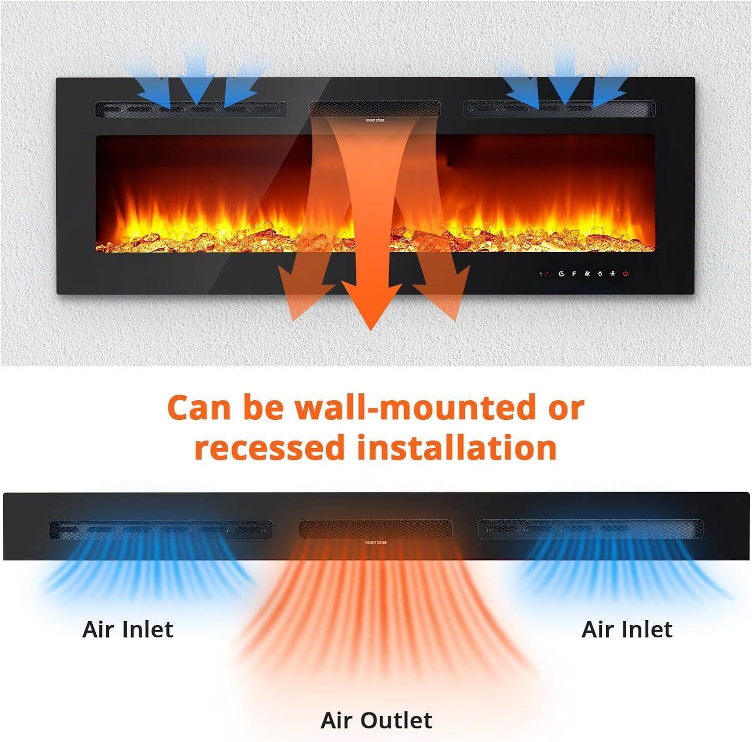 BCA CFOAO Can be wall-mounted or recessed installation  
Air Inlet  
Air Inlet  
Air Outlet