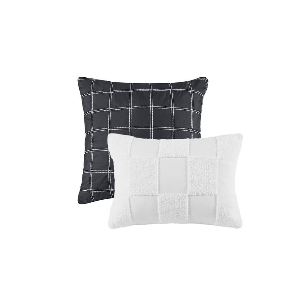 Alt View 2. Gracie Mills - Gracie Mills Mariana Checkered Comforter Set - Black/White.