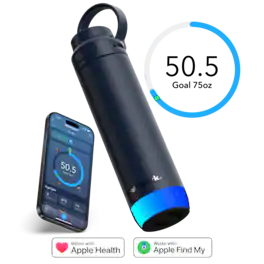 Hidrate - 21 oz HidrateSpark PRO 2 Smart Water Bottle - Health & Wellness Tracker - Apple Health - Smart Ring & Watch Compatible - Navy